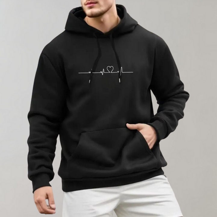 Herren-Kapuzenpulli mit Herzaufdruck