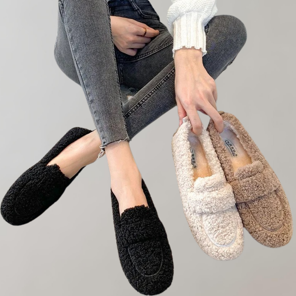 Weiche Plüsch-Loafer für Damen