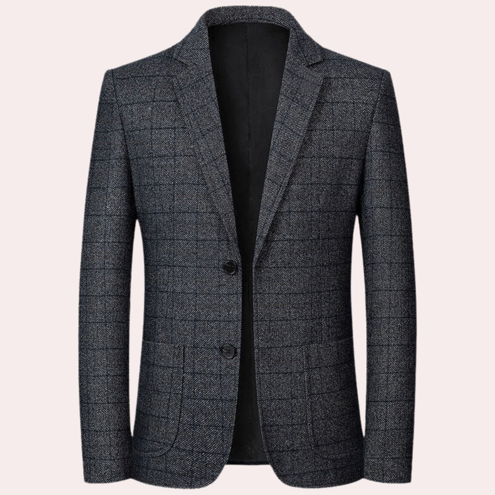 Formaler retro-karierter Herren-Blazer