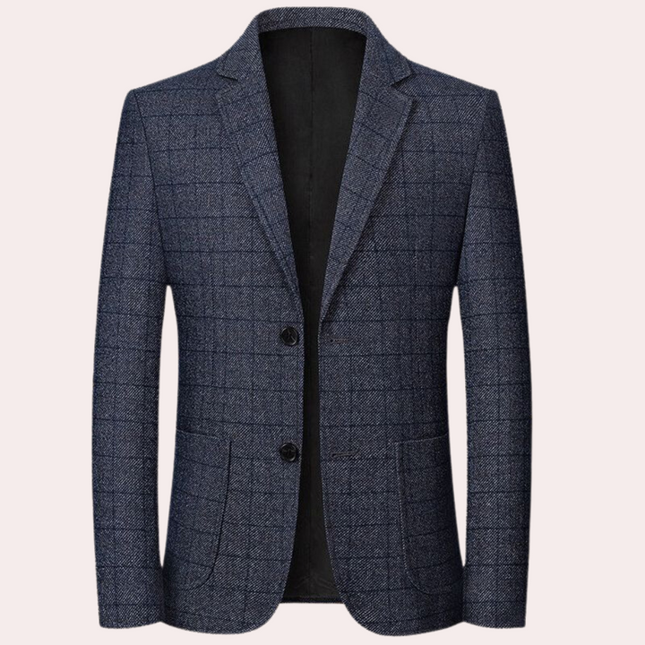 Formaler retro-karierter Herren-Blazer