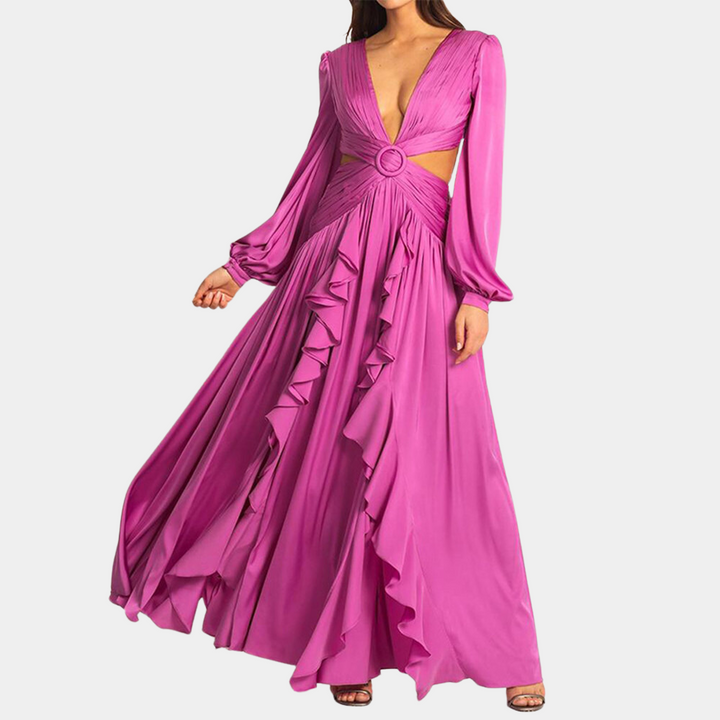 Laurie - Elegantes langärmeliges Damenkleid