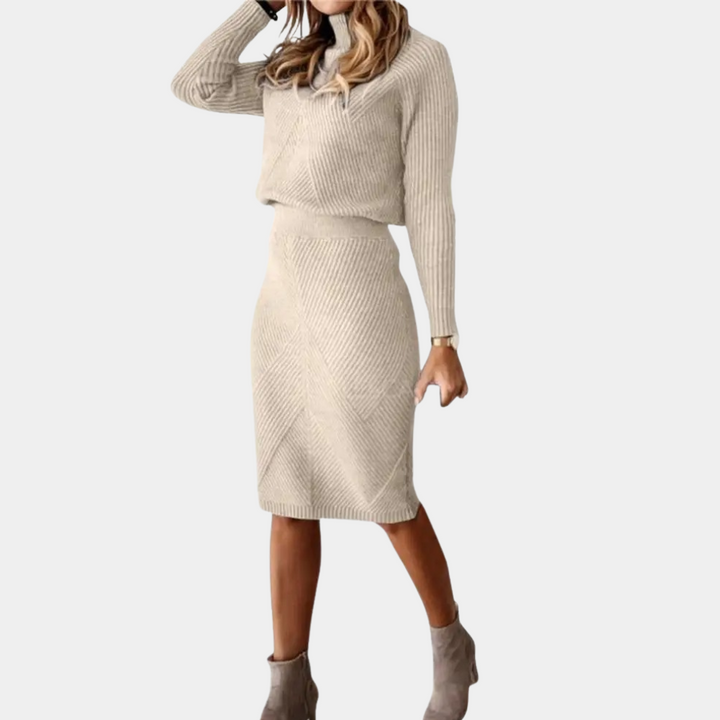 Stilvolles Rollkragen-Winterkleid für Damen