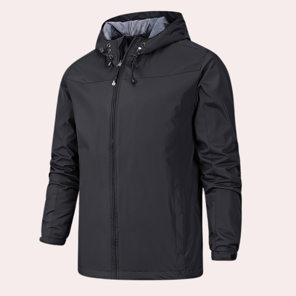 Herren-Windbreaker-Jacke mit Kapuze