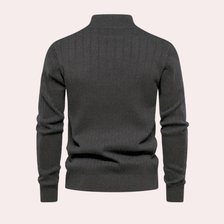 Lässiger Herrenpullover mit Reißverschluss