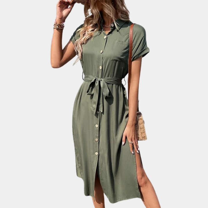 Stylisches Damen Shirtkleid mit Schlitz