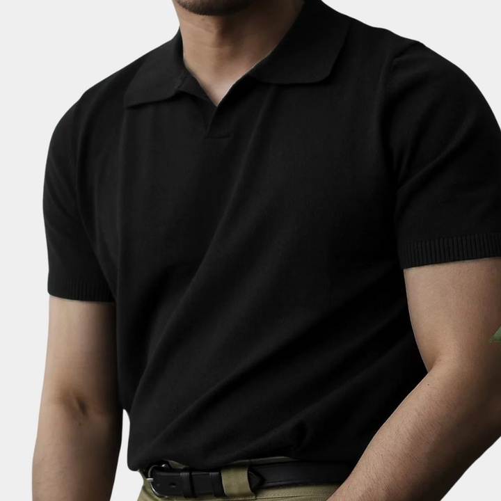 Klassisches gestricktes Herren-Poloshirt