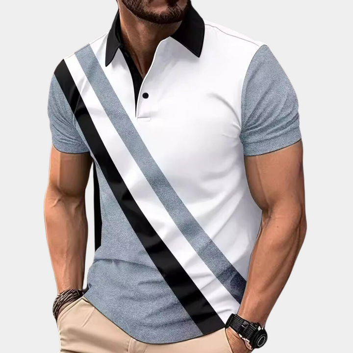 Stilvolles gestreiftes Herren-Poloshirt