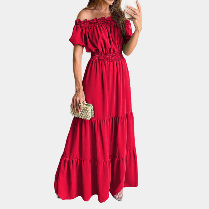 Ivita - Elegantes schulterfreies Maxikleid für Damen