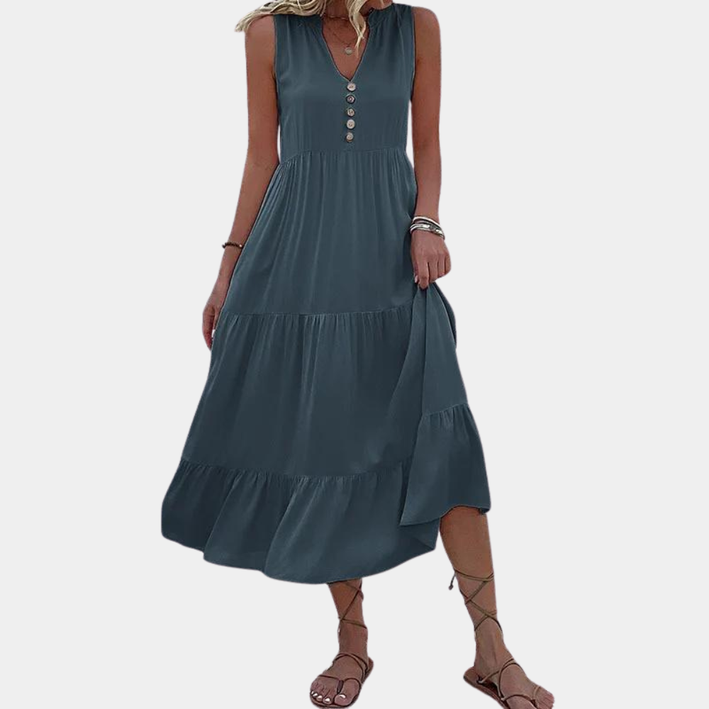 Lässiges Damen-Kleid mit V-Ausschnitt