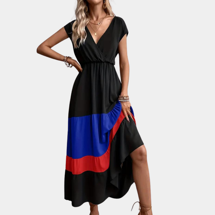 Lässiges Damen-Kleid mit V-Ausschnitt