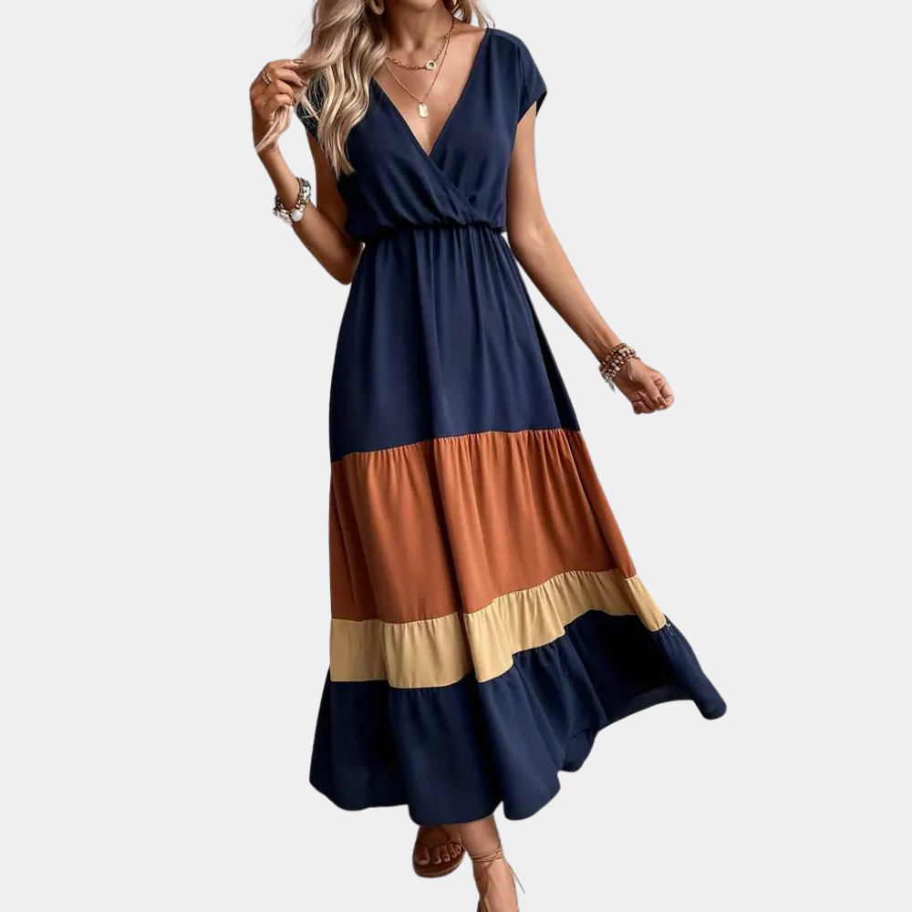 Lässiges Damen-Kleid mit V-Ausschnitt