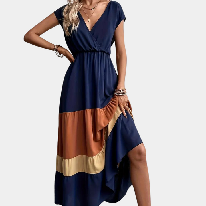 Lässiges Damen-Kleid mit V-Ausschnitt