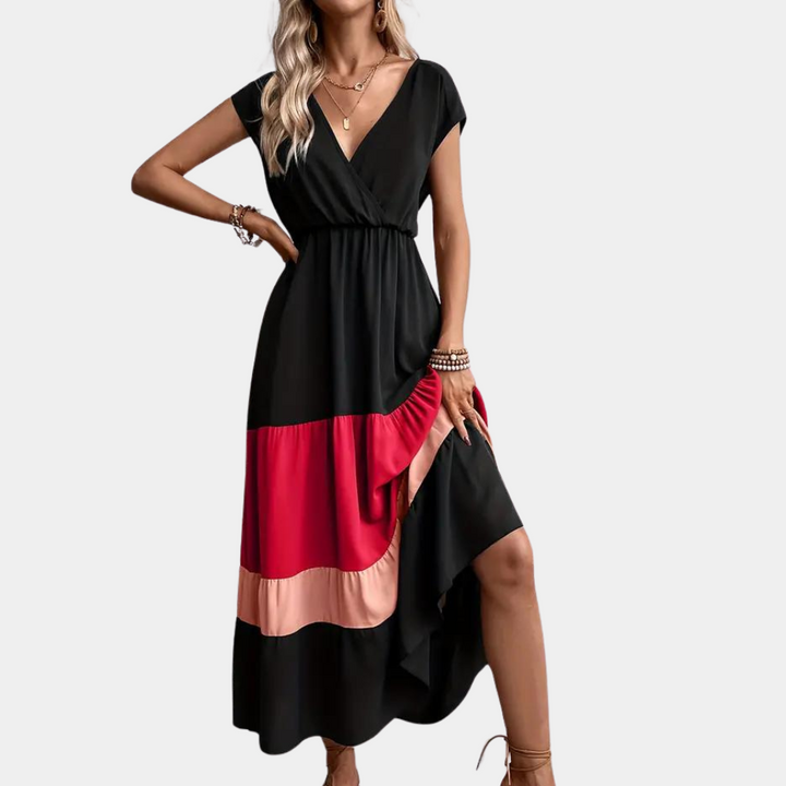 Lässiges Damen-Kleid mit V-Ausschnitt