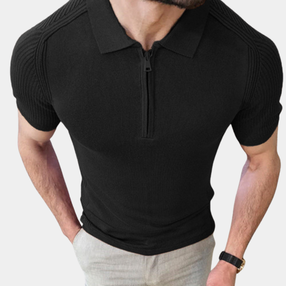 Herren-Poloshirt mit Reißverschluss