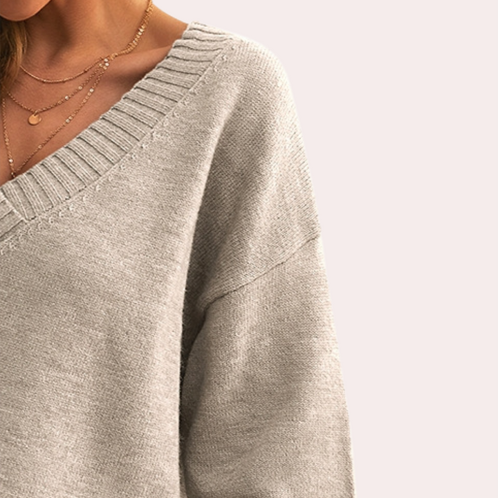 Aeliana - Eleganter Damenpullover mit V-Ausschnitt