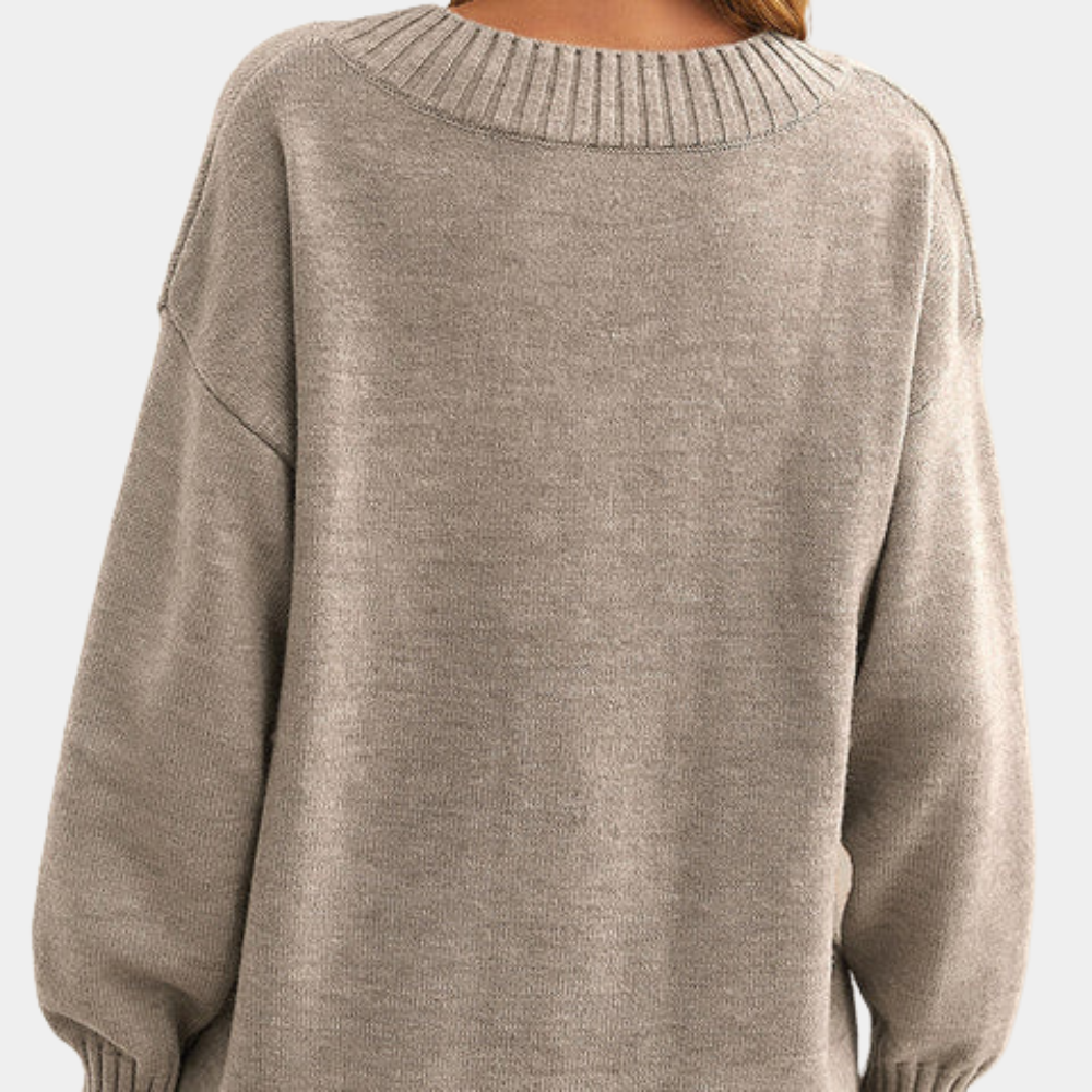 Aeliana - Eleganter Damenpullover mit V-Ausschnitt