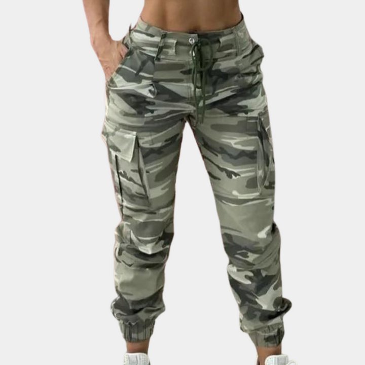 Tarnfarbene Damen-Cargohose