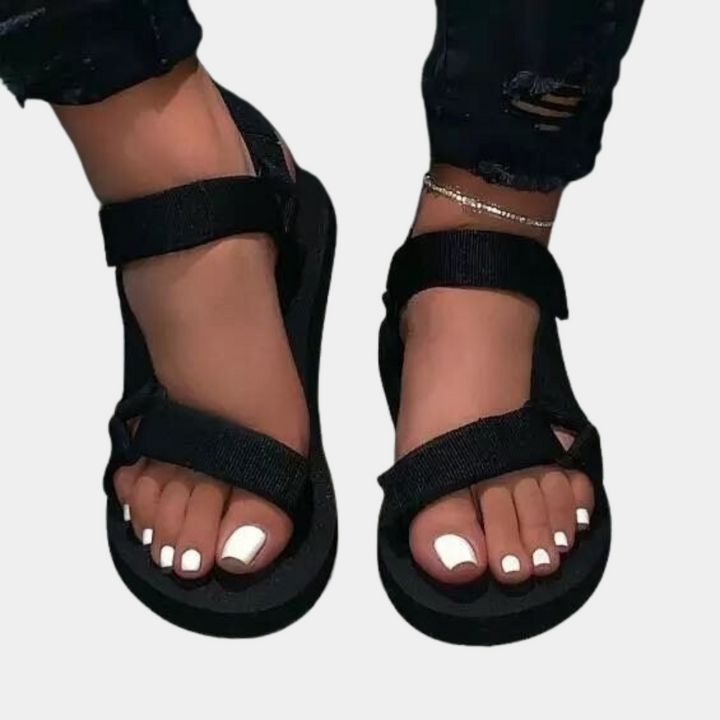 Damen-Sandalen mit farbigem Block