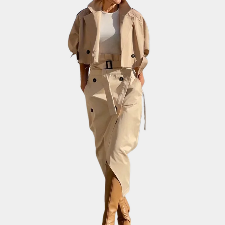 Stilvolles Trenchcoat-Set für Damen