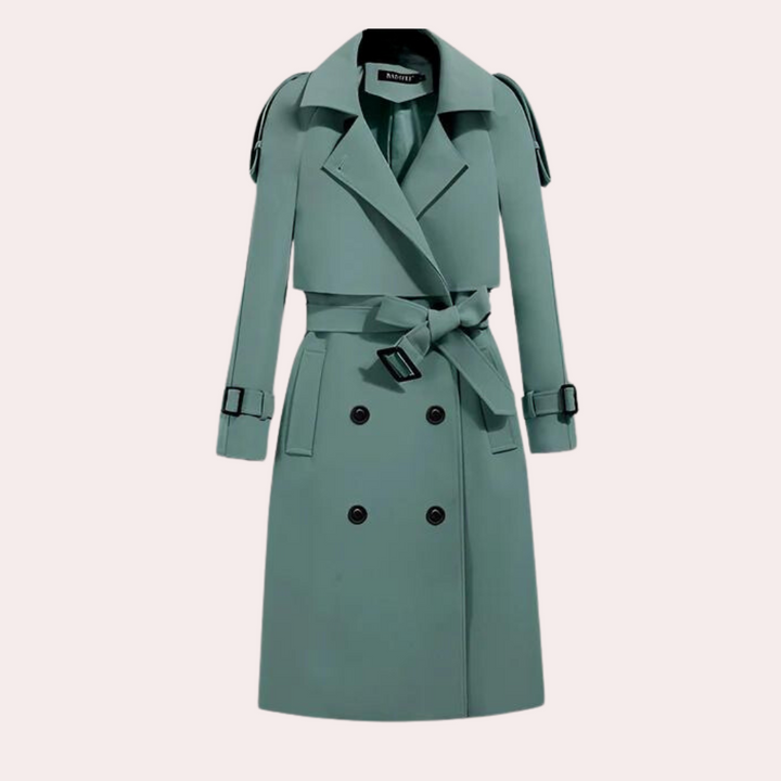 Ivana - Eleganter langer Trenchcoat für Damen