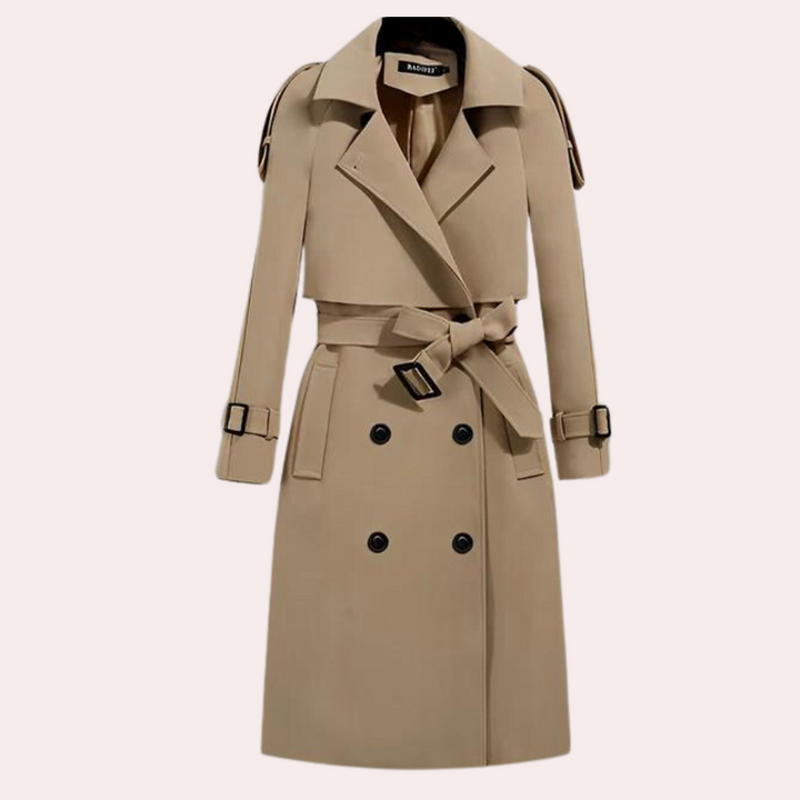 Ivana - Eleganter langer Trenchcoat für Damen