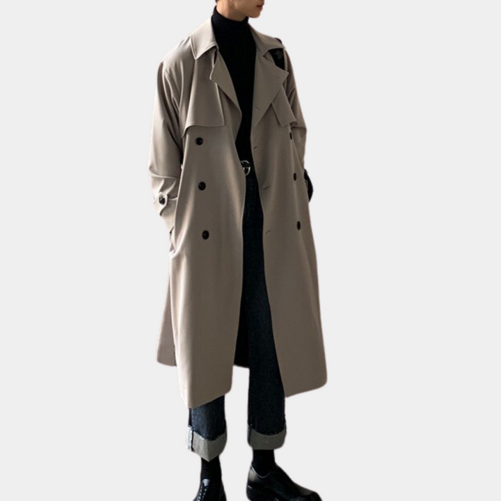 Stilvoller langer Trenchcoat für Herren