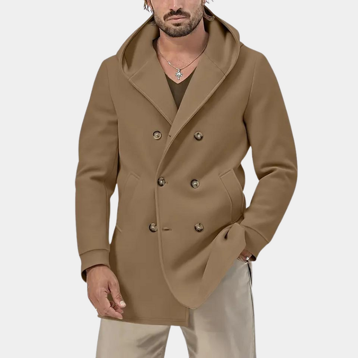 Lässiger Herren-Trenchcoat mit Kapuze