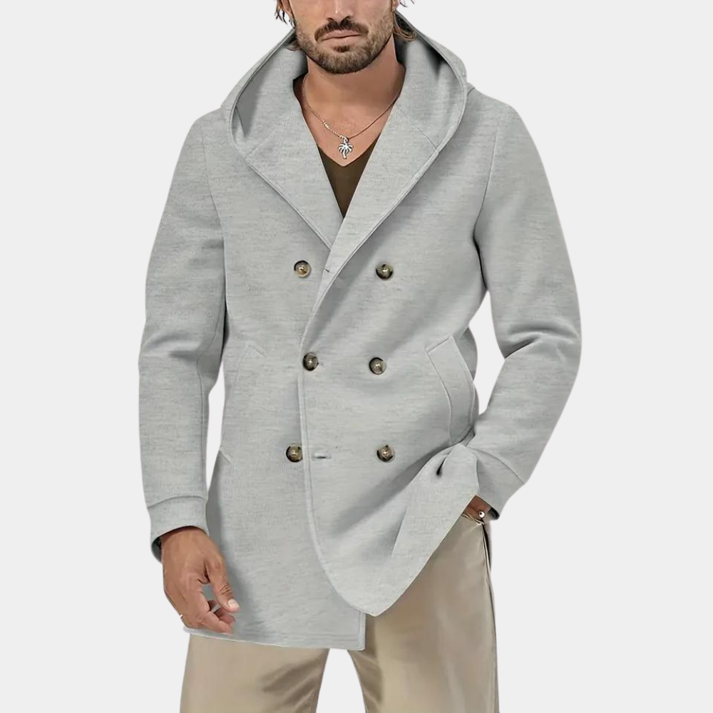 Lässiger Herren-Trenchcoat mit Kapuze