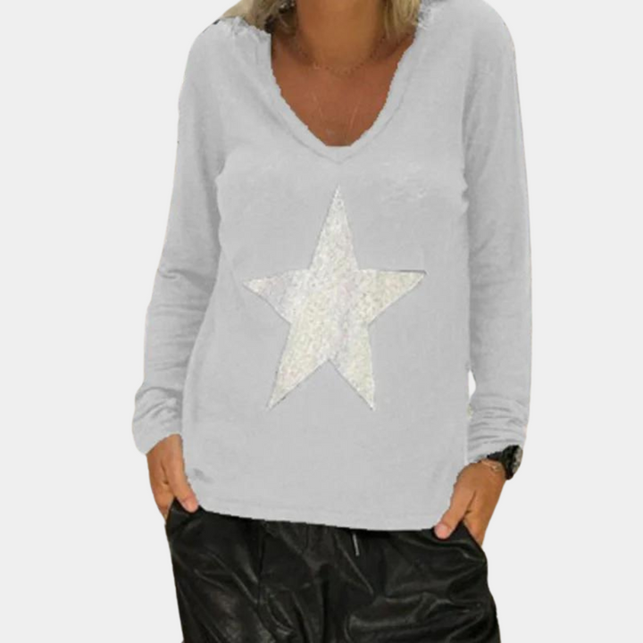 Damen Pullover mit V-Ausschnitt