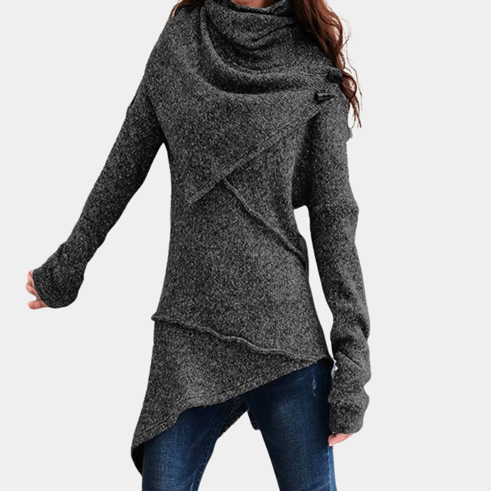 Asymmetrischer Strickpullover für Damen