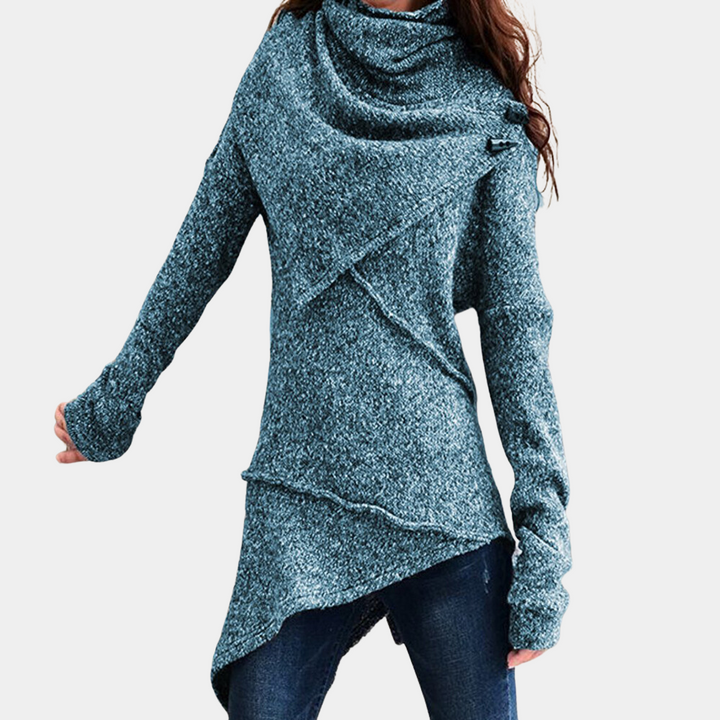 Asymmetrischer Strickpullover für Damen