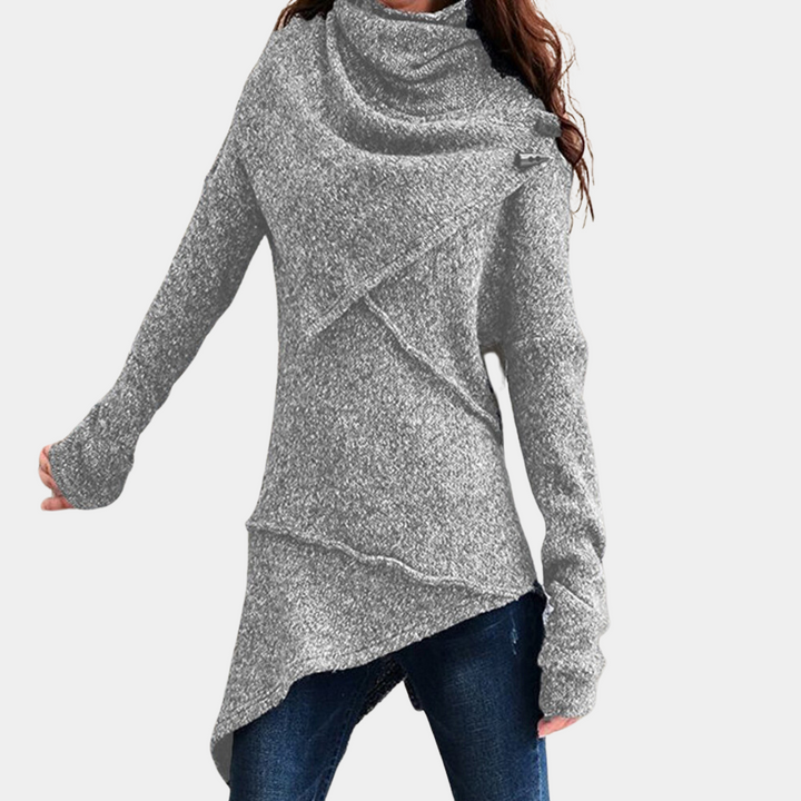 Asymmetrischer Strickpullover für Damen