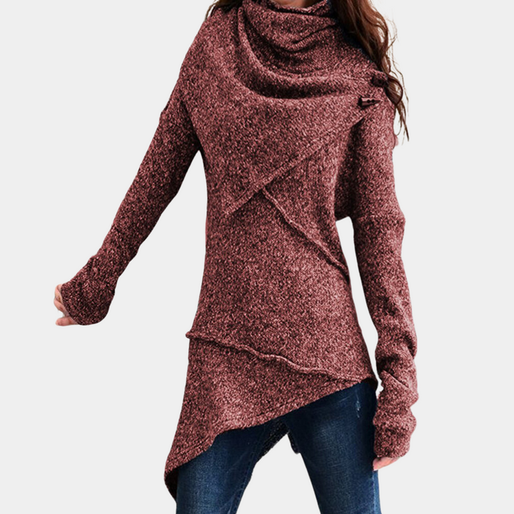 Asymmetrischer Strickpullover für Damen