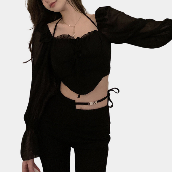 Off-Shoulder Crop Top für Damen