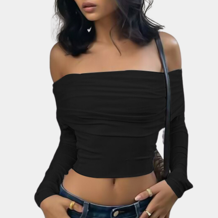 Langärmeliges Off-Shoulder-Top für Damen