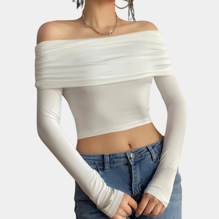 Langärmeliges Off-Shoulder-Top für Damen