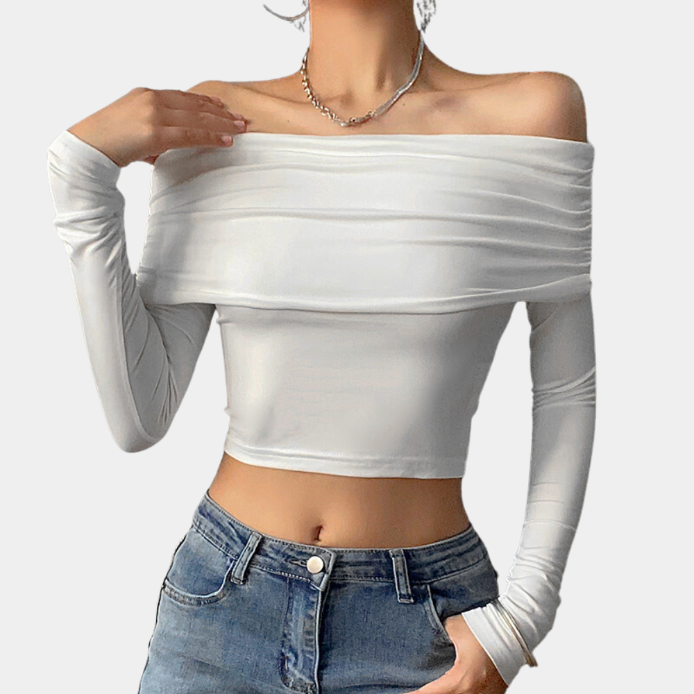 Langärmeliges Off-Shoulder-Top für Damen