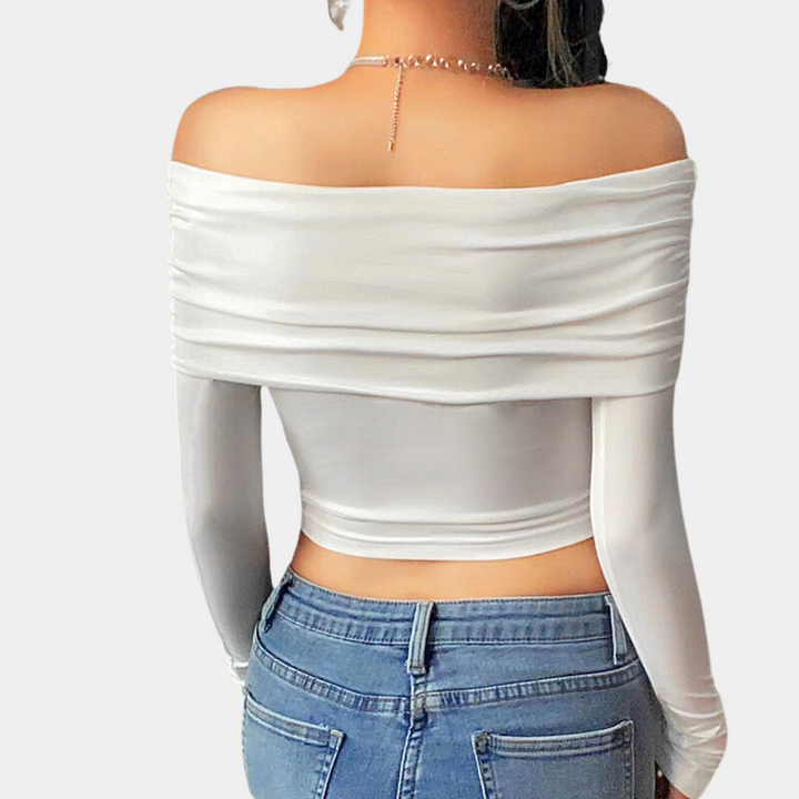 Langärmeliges Off-Shoulder-Top für Damen