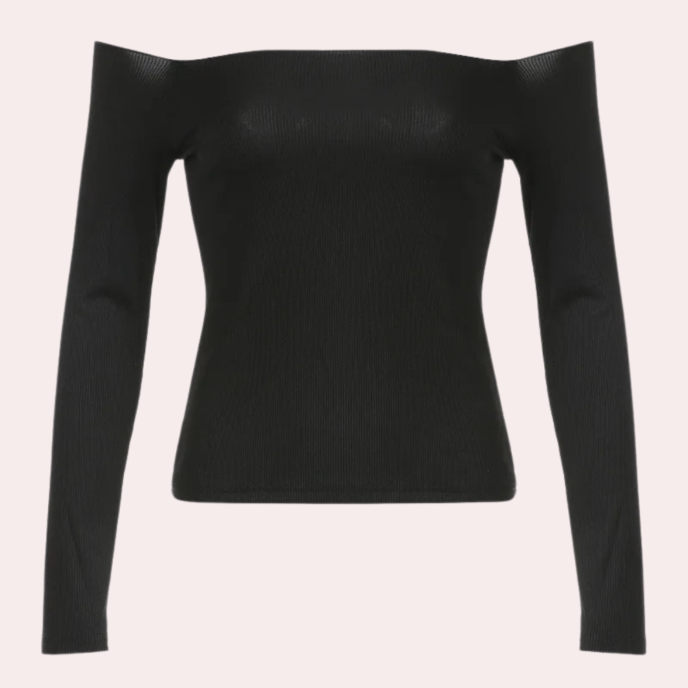 Langärmeliges Off-Shoulder-Damen-Top