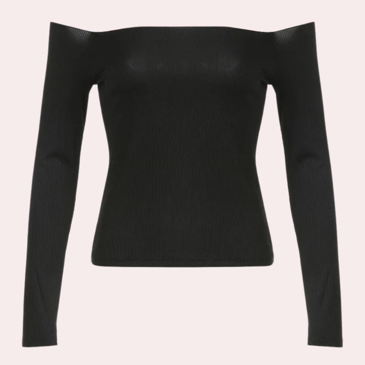 Langärmeliges Off-Shoulder-Damen-Top