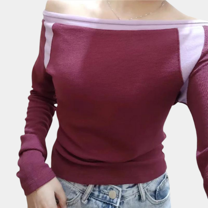 Langärmeliges Off-Shoulder-Top für Damen