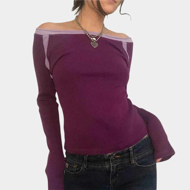 Langärmeliges Off-Shoulder-Top für Damen