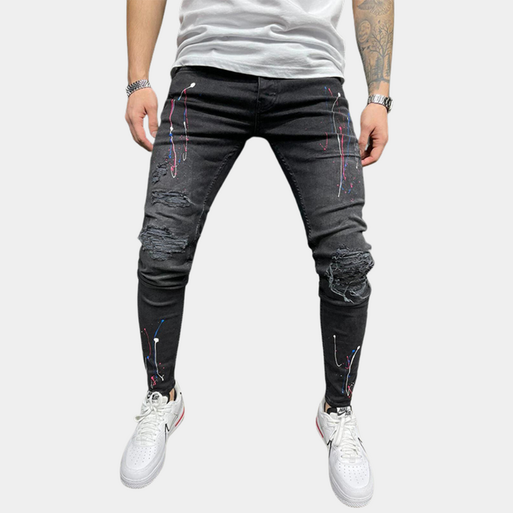 Pietro – Trendige Herrenjeans mit Farbdesign