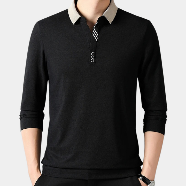 Jacek - Lässiges Langarm-Poloshirt für Herren