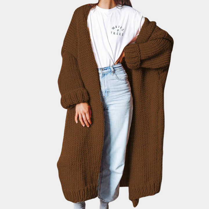 Margareta - Stylische lange Strickjacke für Frauen