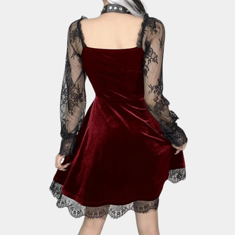 Genoveva - Velvet Delight Kleid mit Spitzenverzierungen