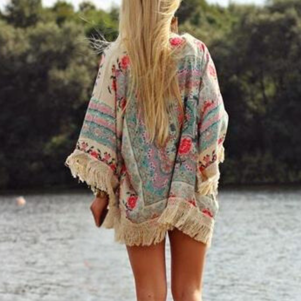 Marjorie - Sommerblüten Boho-Flair Cardigan