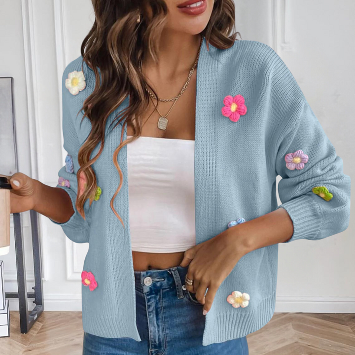 Fiona - Floral gestrickt  Strickjacke für Frauen