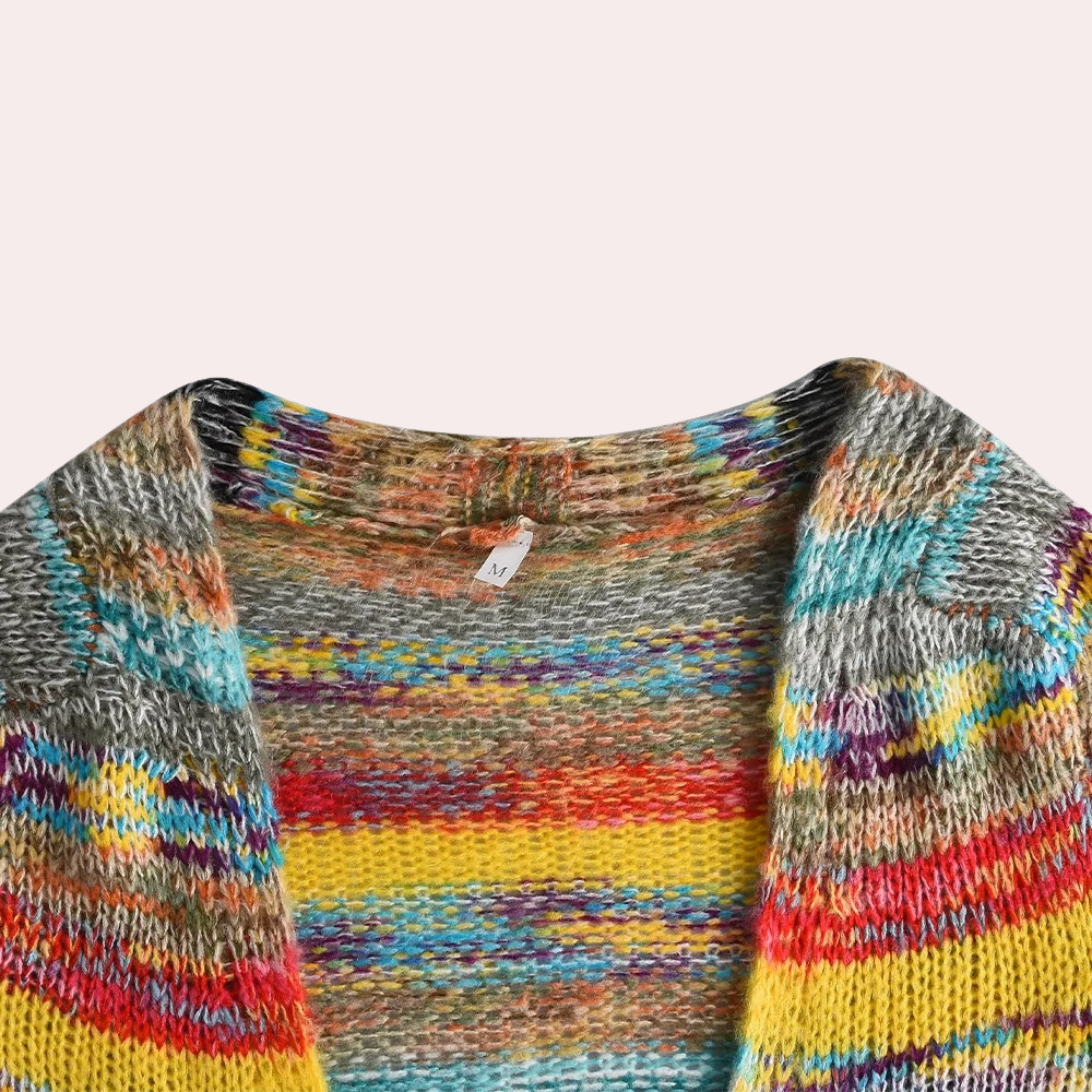 Lina - Bunte Strickjacke mit V-Ausschnitt für Damen