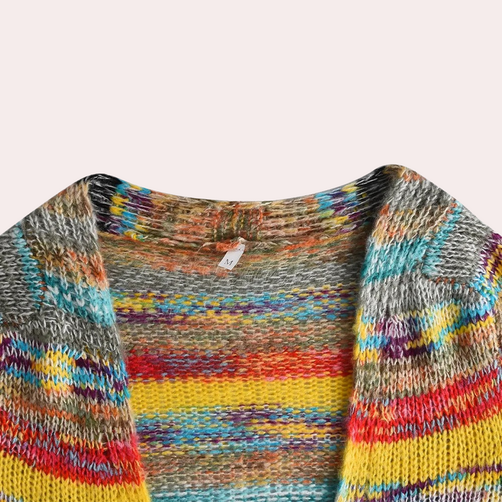 Lina - Bunte Strickjacke mit V-Ausschnitt für Damen